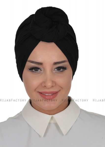 Amy - Zwart Katoen Turban - Ayse Turban 320001-1