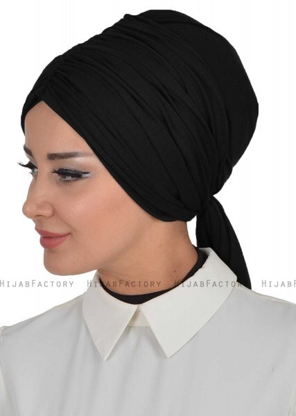 Amy - Zwart Katoen Turban - Ayse Turban 320001-6