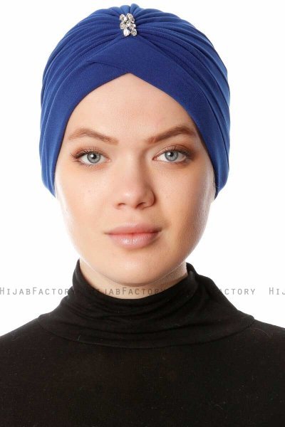 Arwa - Blauw Crepe Chiffon Turban - Sehr-i Sal