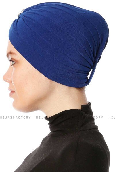 Arwa - Blauw Crepe Chiffon Turban - Sehr-i Sal