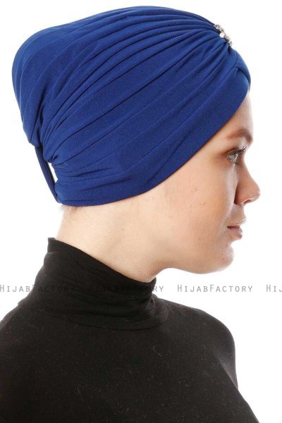 Arwa - Blauw Crepe Chiffon Turban - Sehr-i Sal