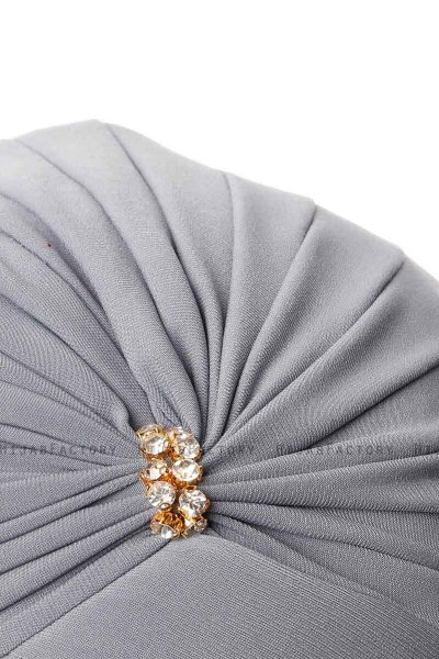 Arwa - Grijs Crepe Chiffon Turban - Sehr-i Sal