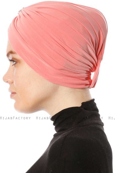 Arwa - Framboos Crepe Chiffon Turban - Sehr-i Sal