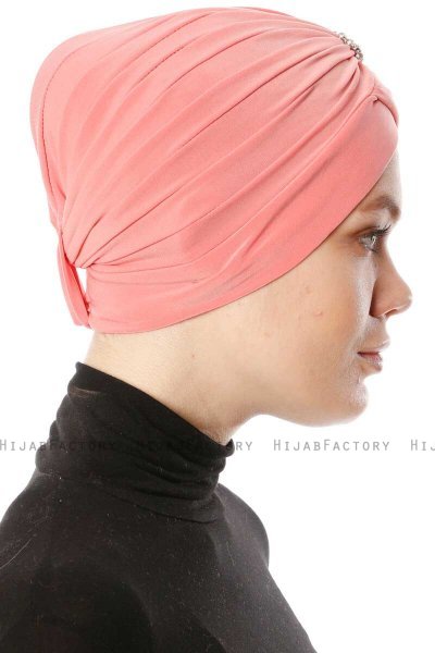 Arwa - Framboos Crepe Chiffon Turban - Sehr-i Sal