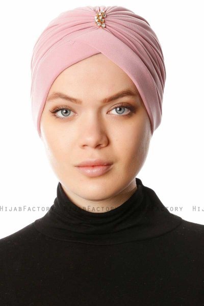 Arwa - Donker Roze Crepe Chiffon Turban - Sehr-i Sal