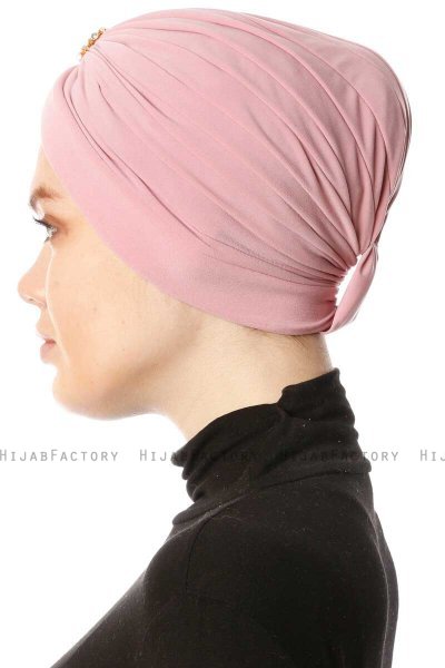 Arwa - Donker Roze Crepe Chiffon Turban - Sehr-i Sal
