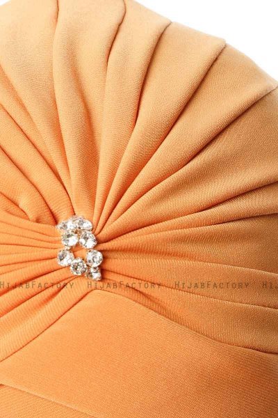 Arwa - Oranje Crepe Chiffon Turban - Sehr-i Sal