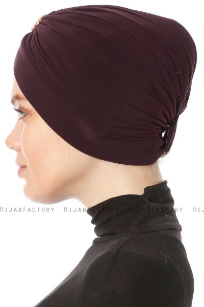 Arwa - Pruim Crepe Chiffon Turban - Sehr-i Sal