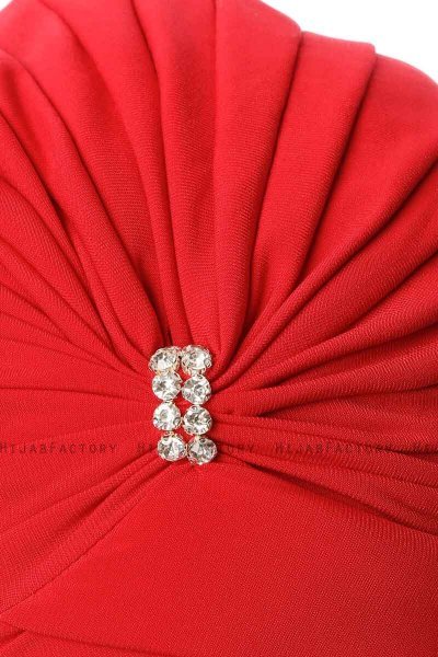 Arwa - Rood Crepe Chiffon Turban - Sehr-i Sal