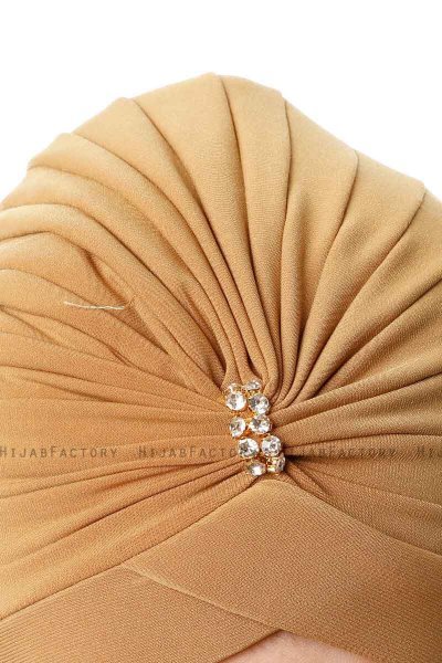 Arwa - Mosterd Crepe Chiffon Turban - Sehr-i Sal