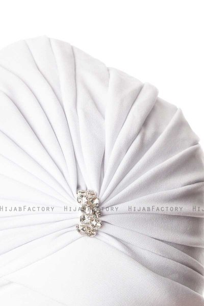 Arwa - Wit Crepe Chiffon Turban - Sehr-i Sal