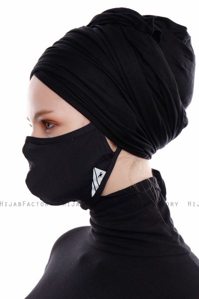 Asli - Zwart Sport Gezichtsmasker / Gezichtsbedekking