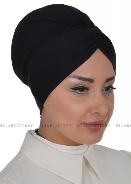 Astrid - Zwart Katoen Turban - Ayse Turban