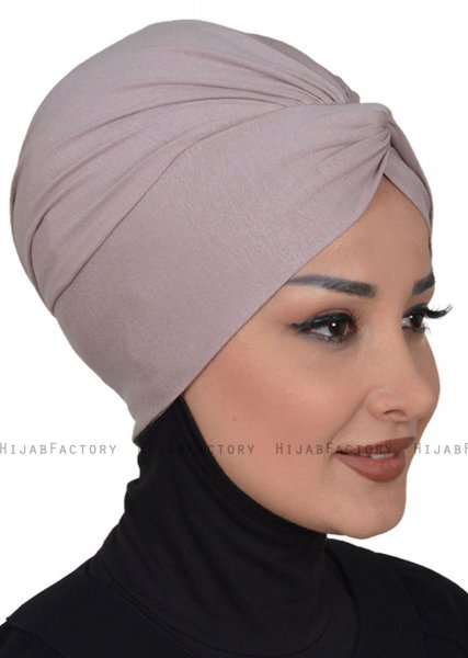 Astrid - Taupe Katoen Turban - Ayse Turban