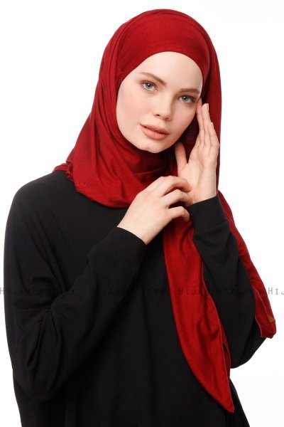 Asya - Bordeaux Praktisch Viscose Hijab