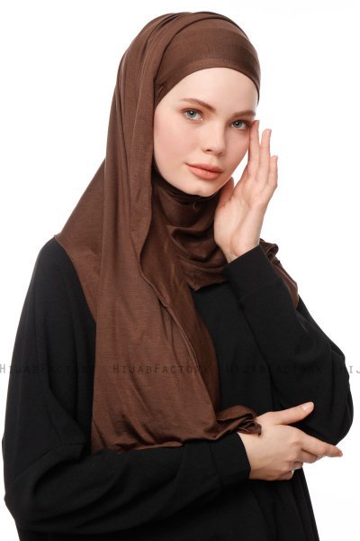 Asya - Bruin Praktisch Viscose Hijab
