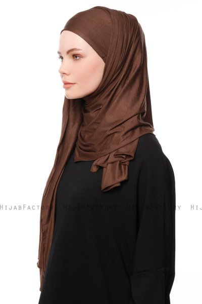 Asya - Bruin Praktisch Viscose Hijab
