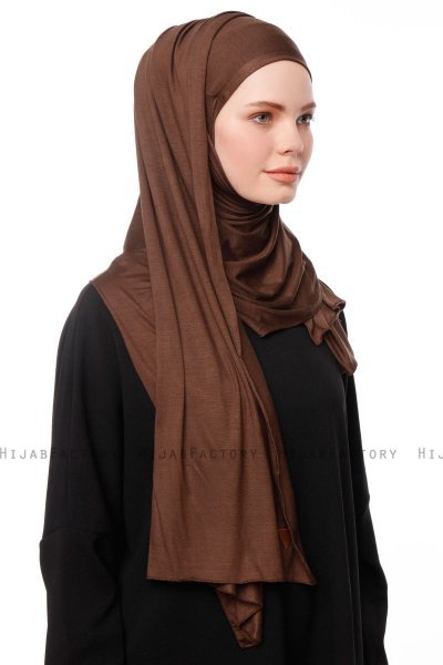 Asya - Bruin Praktisch Viscose Hijab