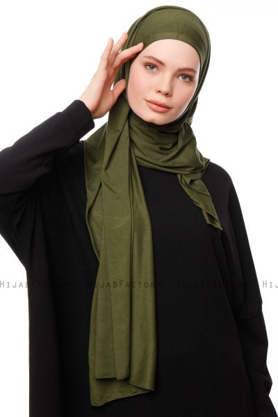 Asya - Khaki Praktisch Viscose Hijab