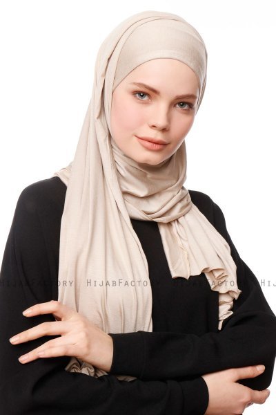 Asya - Licht Taupe Praktisch Viscose Hijab