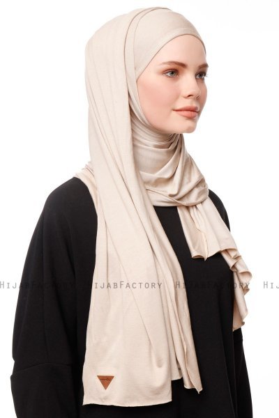 Asya - Licht Taupe Praktisch Viscose Hijab