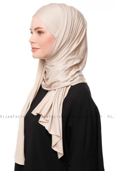 Asya - Licht Taupe Praktisch Viscose Hijab