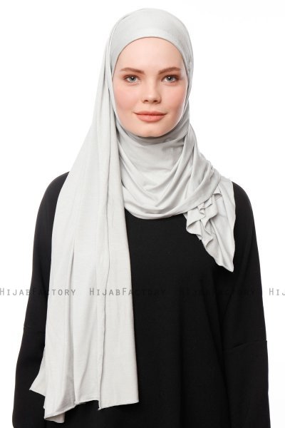 Asya - Lichtgrijs Praktisch Viscose Hijab