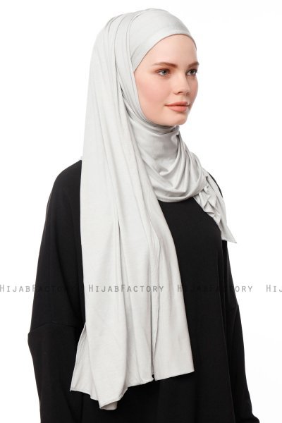 Asya - Lichtgrijs Praktisch Viscose Hijab