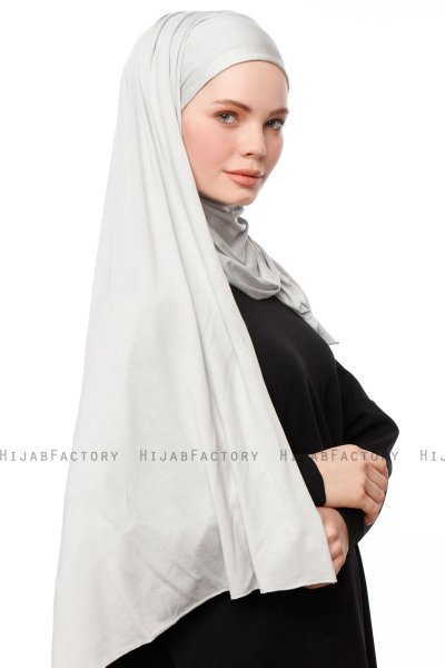 Asya - Lichtgrijs Praktisch Viscose Hijab