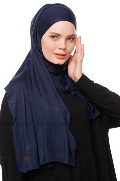 Asya - Marineblauw Praktisch Viscose Hijab