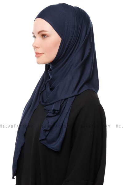 Asya - Marineblauw Praktisch Viscose Hijab