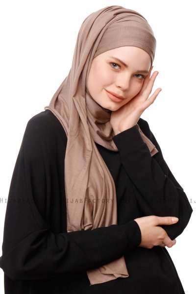 Asya - Donker Taupe Praktisch Viscose Hijab
