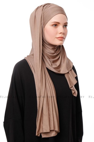 Asya - Donker Taupe Praktisch Viscose Hijab