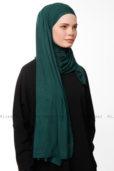 Asya - Donkergroen Praktisch Viscose Hijab