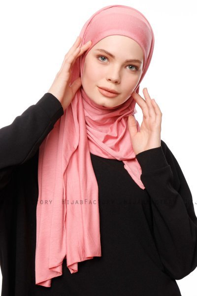 Asya - Donker Roze Praktisch Viscose Hijab