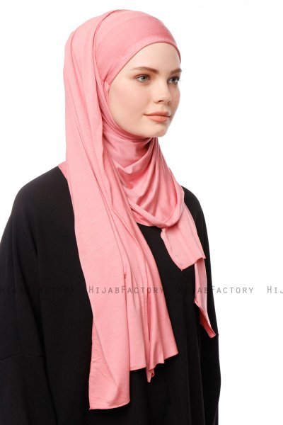 Asya - Donker Roze Praktisch Viscose Hijab