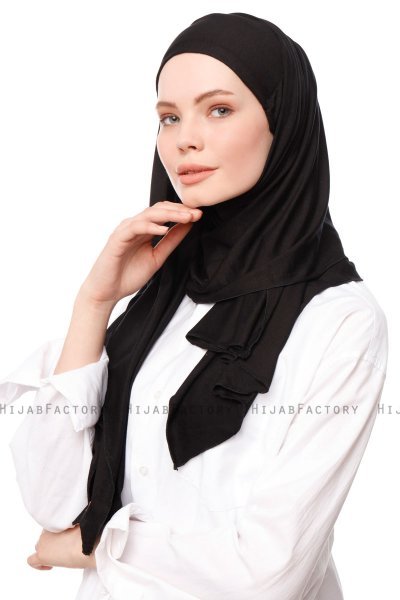Asya - Zwart Praktisch Viscose Hijab