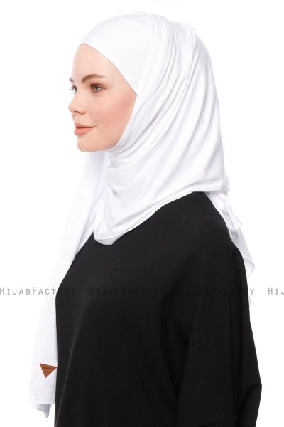 Asya - Wit Praktisch Viscose Hijab