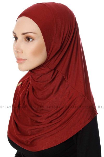 Ava - Bordeaux Al Amira One-Piece Hijab - Ecardin