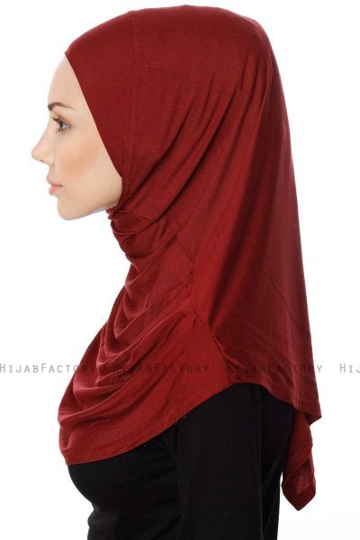 Ava - Bordeaux Al Amira One-Piece Hijab - Ecardin
