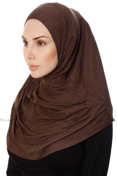 Ava - Bruin Al Amira One-Piece Hijab - Ecardin