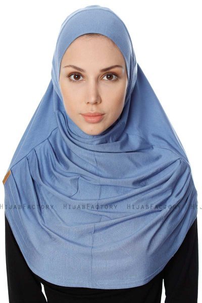 Ava - Indigo Al Amira One-Piece Hijab - Ecardin