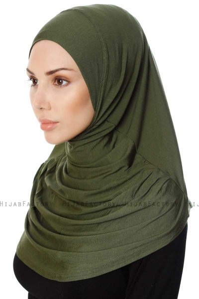 Ava - Khaki Al Amira One-Piece Hijab - Ecardin