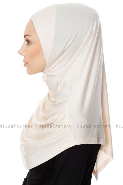 Ava - Licht Beige Al Amira One-Piece Hijab - Ecardin
