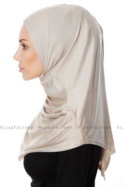 Ava - Licht Taupe Al Amira One-Piece Hijab - Ecardin