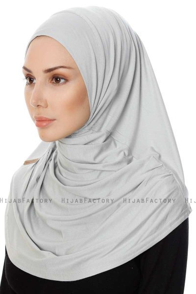 Ava - Lichtgrijs Al Amira One-Piece Hijab - Ecardin