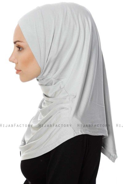 Ava - Lichtgrijs Al Amira One-Piece Hijab - Ecardin
