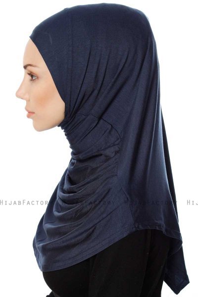 Ava - Marineblauw Al Amira One-Piece Hijab - Ecardin