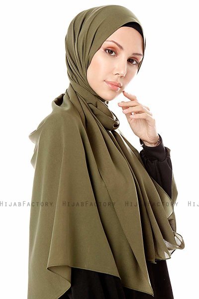 Ayla - Khaki Chiffon Hijab