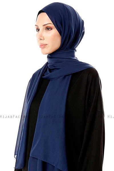 Ayla - Marineblauw Chiffon Hijab